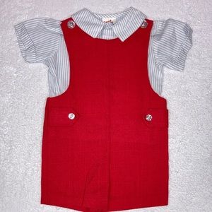 Vintage Goodlad baby Boys Blue Romper & white shirt size 3